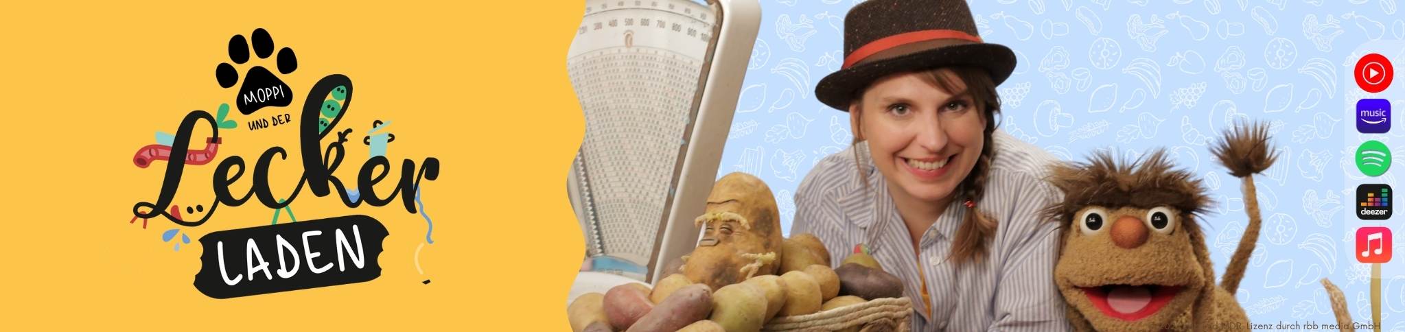 Banner: Moppi und der Leckerladen als Hörspiel