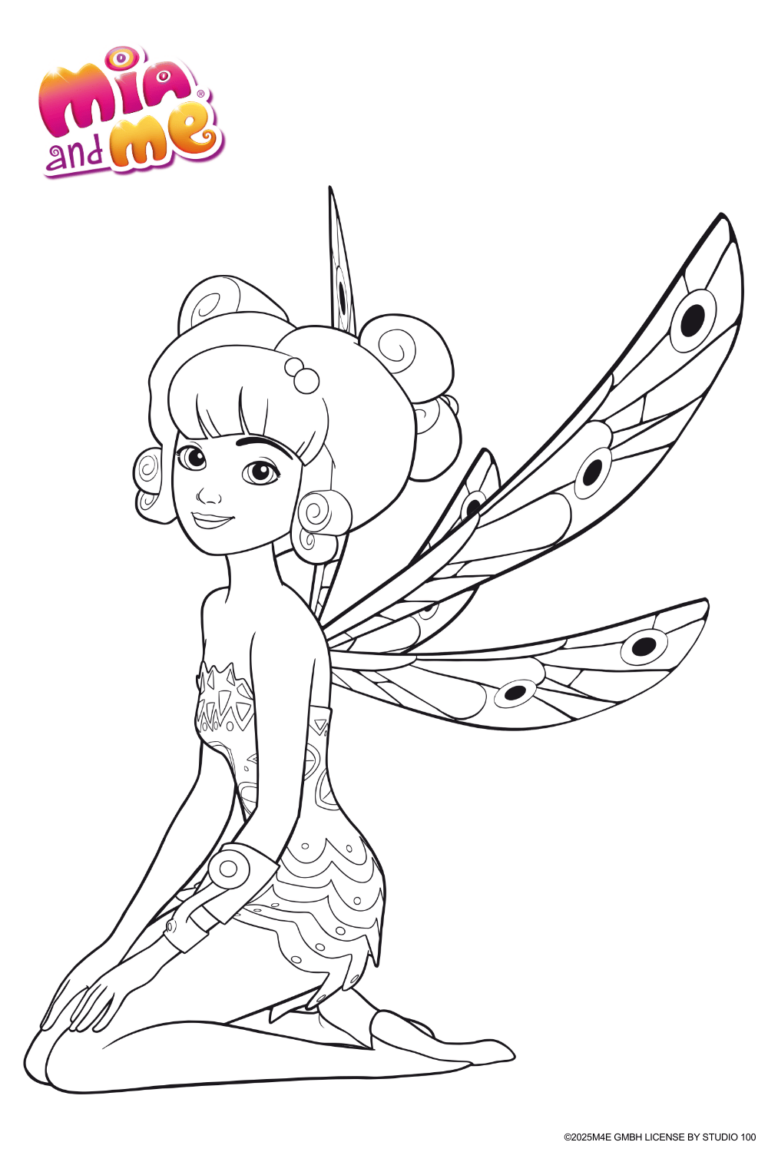 Ausmalbild zu Mia and me von weiblicher Elfe 3