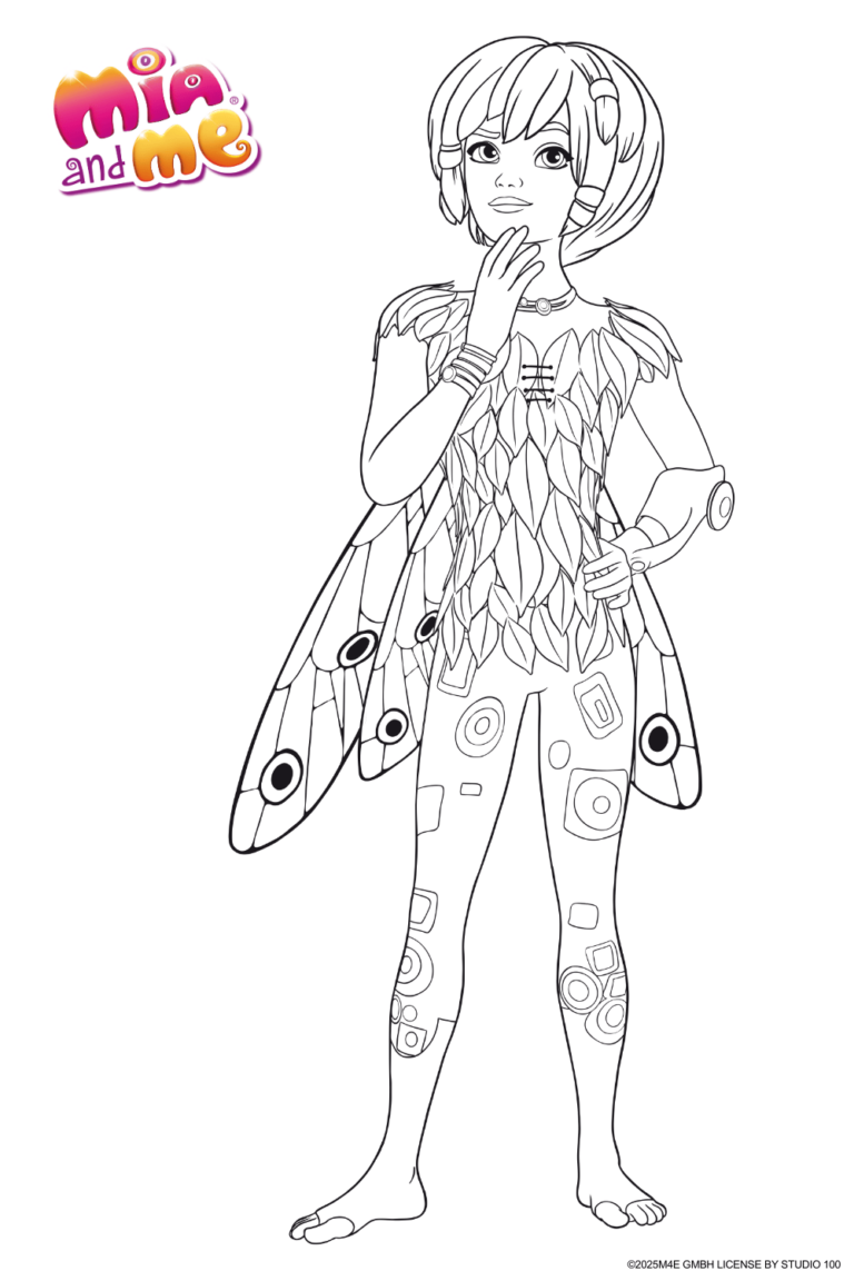 Ausmalbild zu Mia and me von männlicher Elfe 2