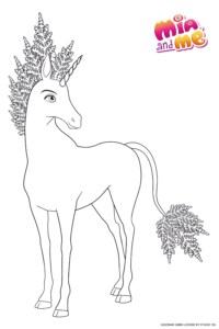 Ausmalbild zu Mia and me von Einhorn Ice Pose 1