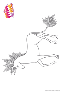 Ausmalbild zu Mia and me von Einhorn Ice Pose 2