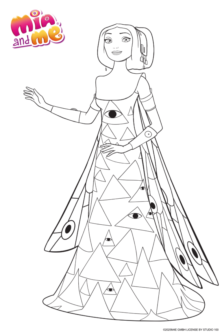 Ausmalbild zu Mia and me von Elfenkönigin Pose 1