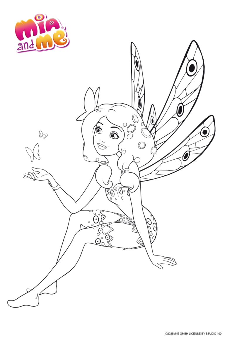 Ausmalbild zu Mia and me von Elfe Mia Pose 2