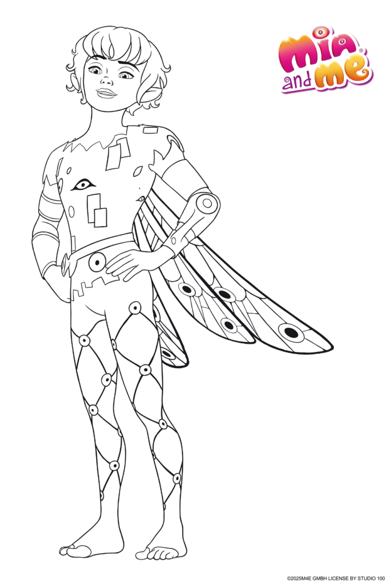 Ausmalbild zu Mia and me von Elfe Prinz Mo Pose 1