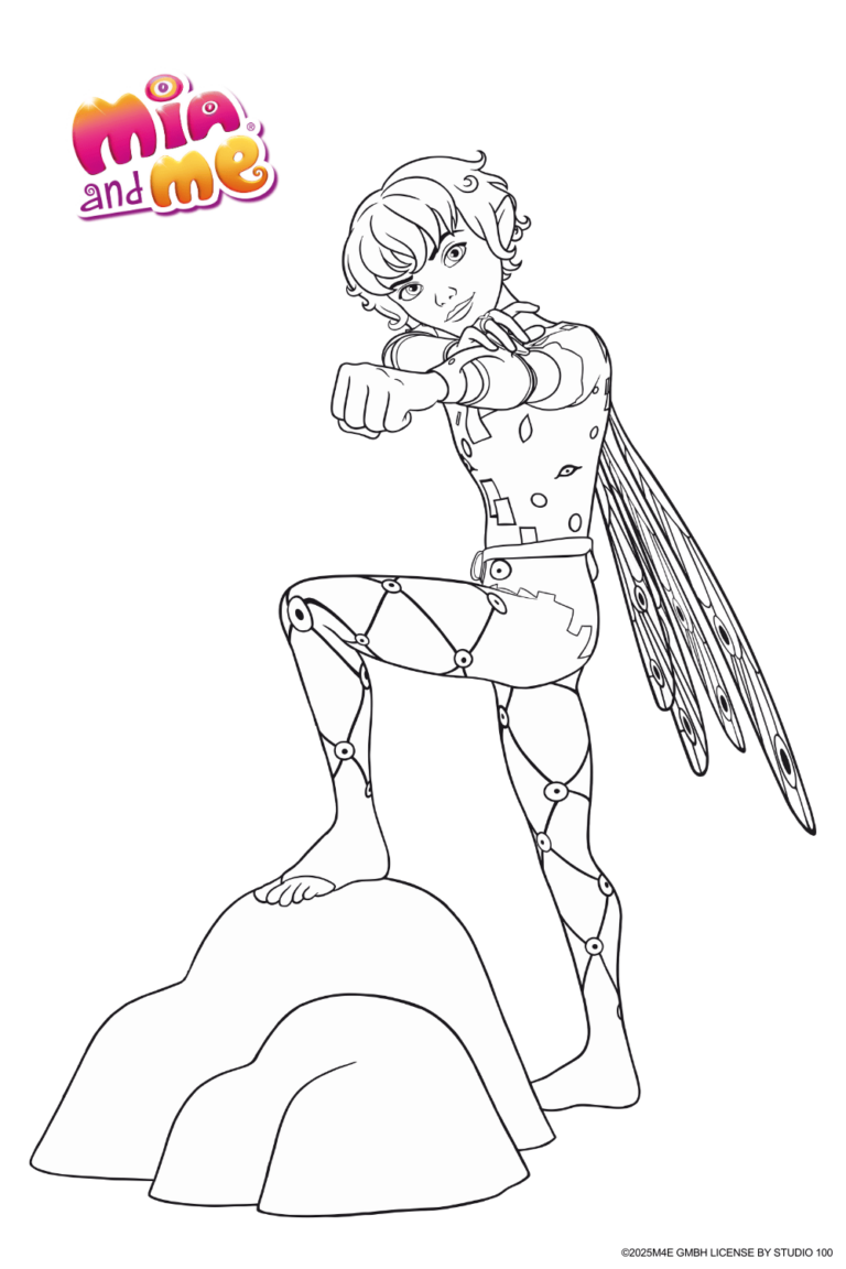 Ausmalbild zu Mia and me von Elfe Prinz Mo Pose 3