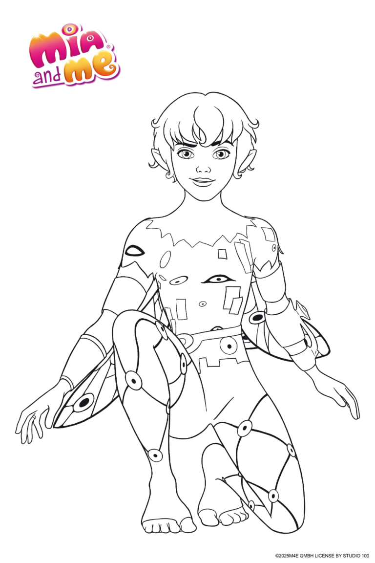 Ausmalbild zu Mia and me von Elfe Prinz Mo Pose 4