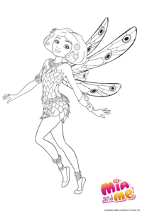 Ausmalbild zu Mia and me von Elfe Shiva Pose 2