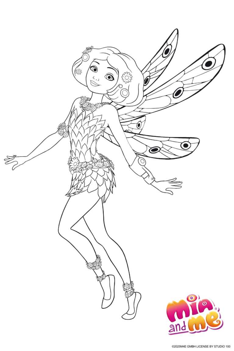Ausmalbild zu Mia and me von Elfe Shiva Pose 2