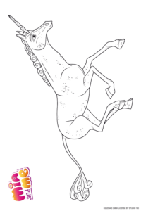 Ausmalbild zu Mia and me von Einhorn Stone Pose 2