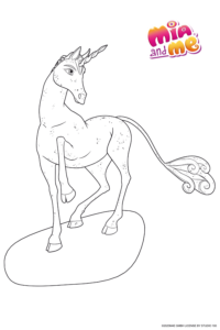 Ausmalbild zu Mia and me von Einhorn Stone Pose 1