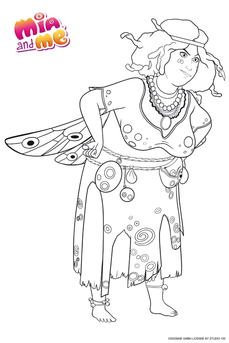 Ausmalbild zu Mia and me von Elfe Tessandra Pose 2