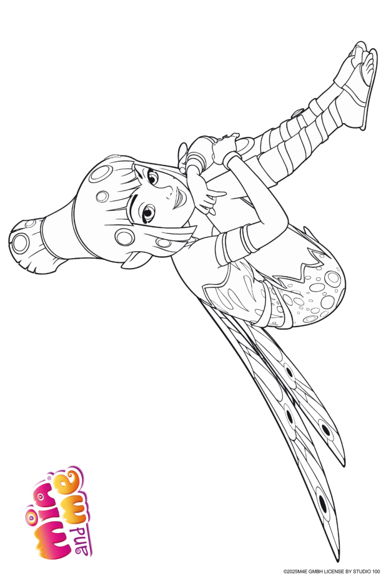 Ausmalbild zu Mia and me von Elfe Yuko Pose 6