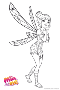 Ausmalbild zu Mia and me von Elfe Yuko Pose 4