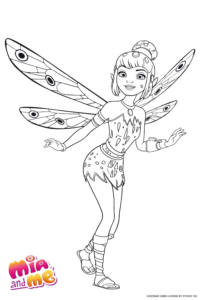 Ausmalbild zu Mia and me von Elfe Yuko Pose 3