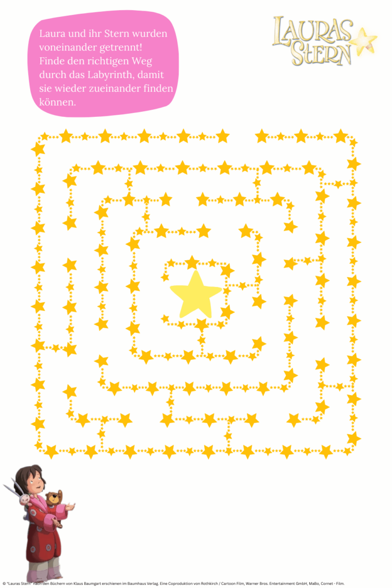 Rätsel zum Ausdrucken, Labyrinth zu Lauras Stern