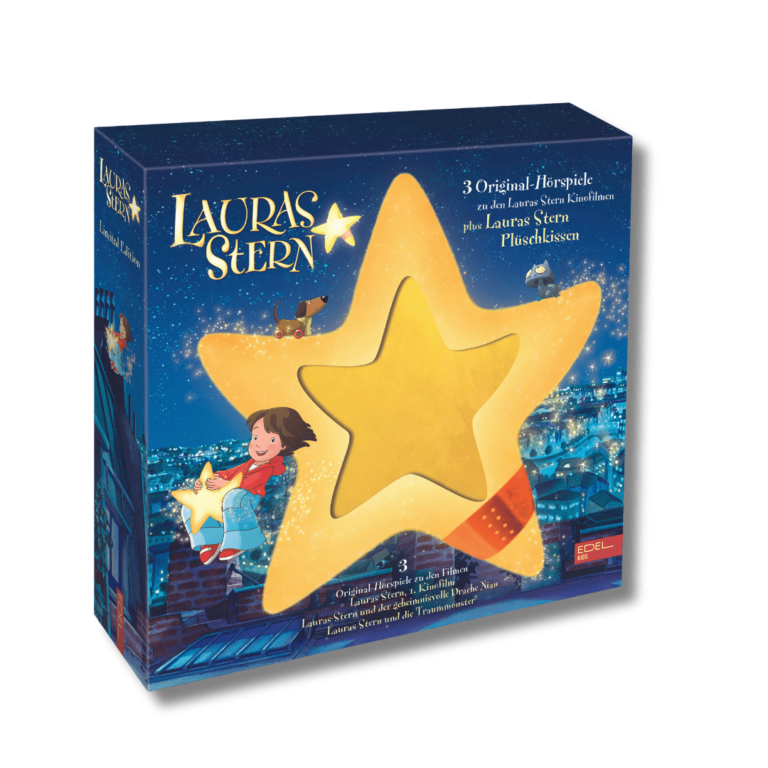 Produktbild zur Limited Edition Box mit 3 Original-Hörspielen und Plüschkissen in Form eines Sterns