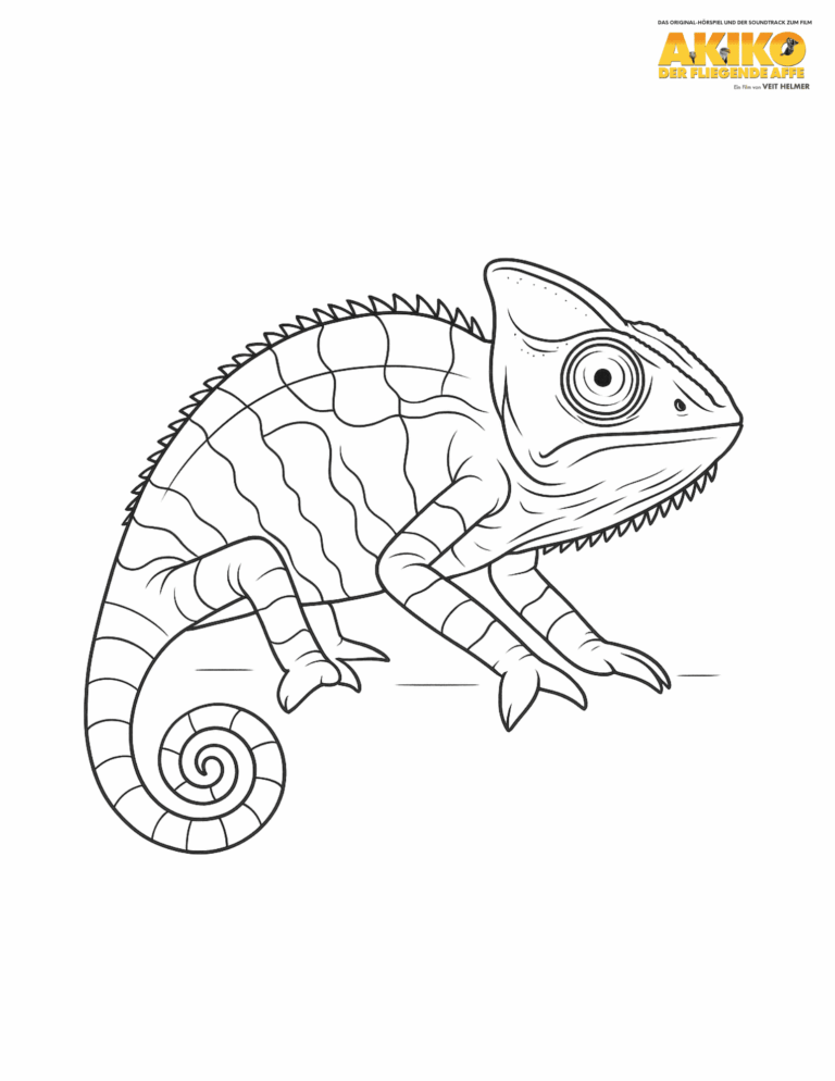 Max das Chamäleon Ausmalbild