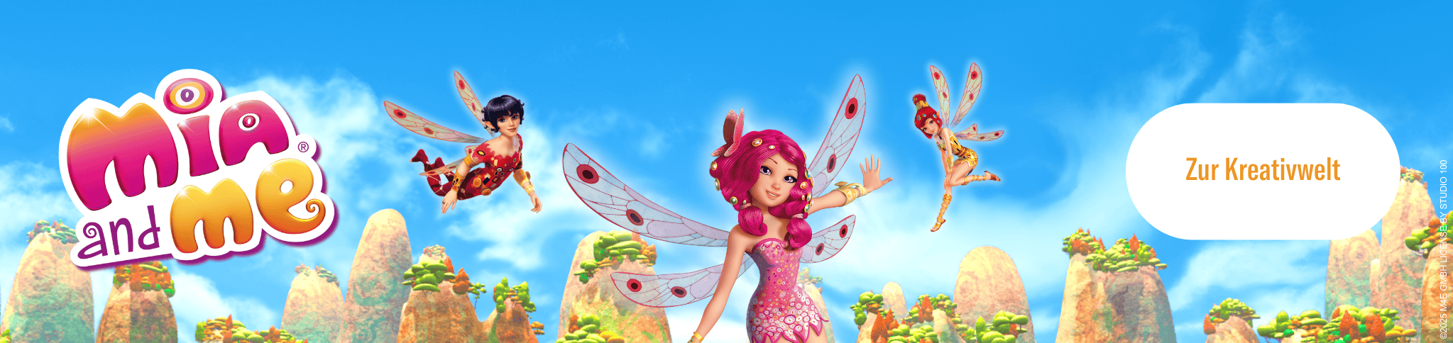 Mia and me Banner zur Kreativwelt Landingpage