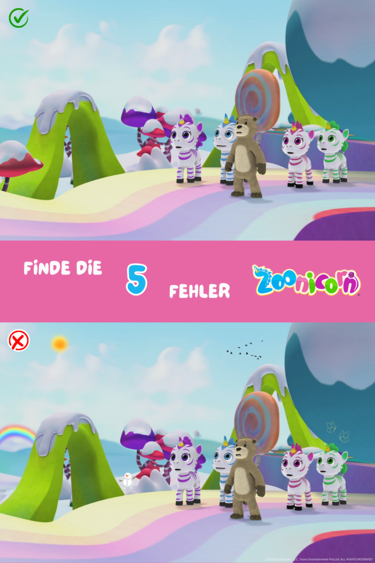 Rätselspiele Zoonicorn (Fehlersuche, Labytinth)