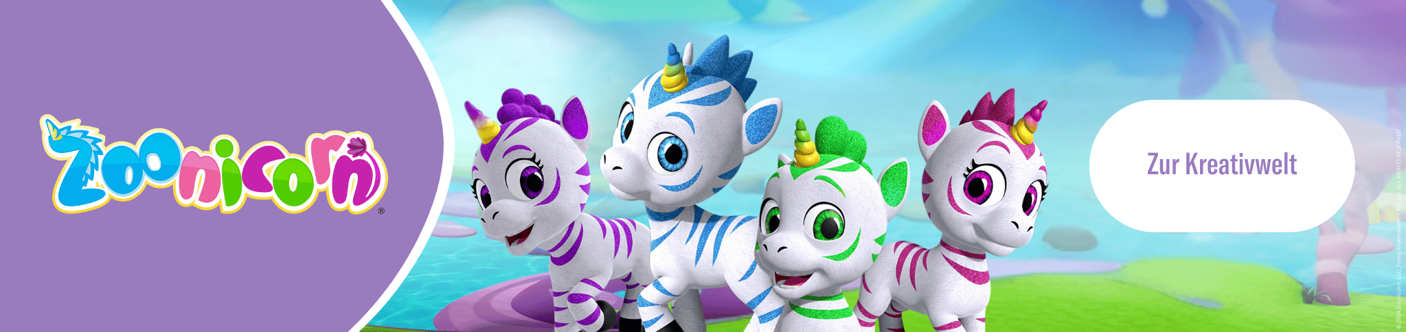 Zoonicorn Banner zur Kreativwelt Landingpage