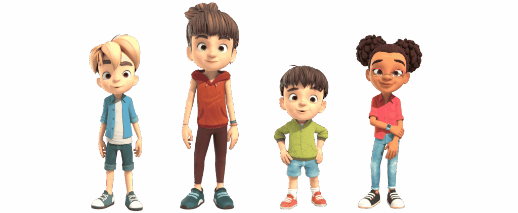 Die Mitglieder der Dorfbande, Bilder der Charaktere