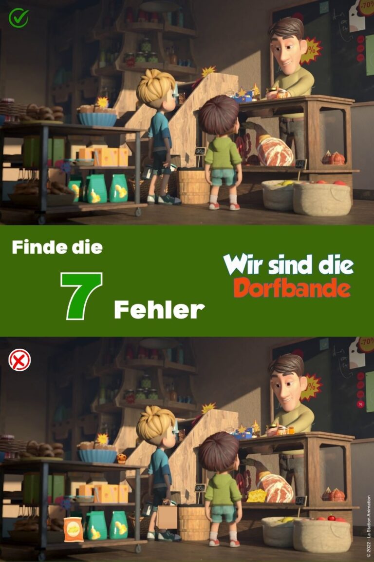 Rätsel zum Ausdrucken, Fehlersuche zu Wir sind die Dorfbande