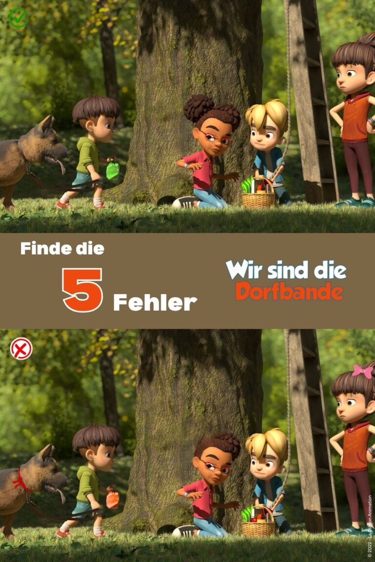 Rätsel zum Ausdrucken, Fehlersuche zu Wir sind die Dorfbande