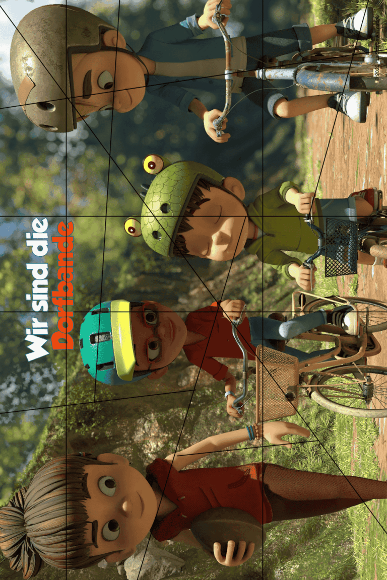 Bastelvorlage zum Ausdrucken, Puzzle leicht zur Dorfbande