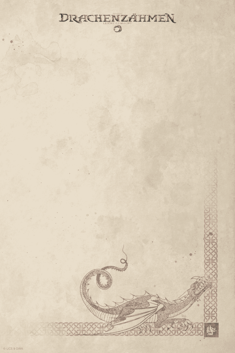 Bastelidee zum Ausdrucken und Beschriften, Briefpapier, Drachenbuch, Seite rechts