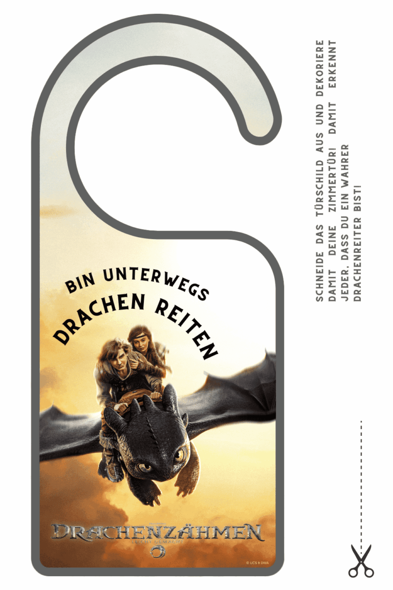 Bastelidee zum Ausdrucken und Ausschneiden, Türschild