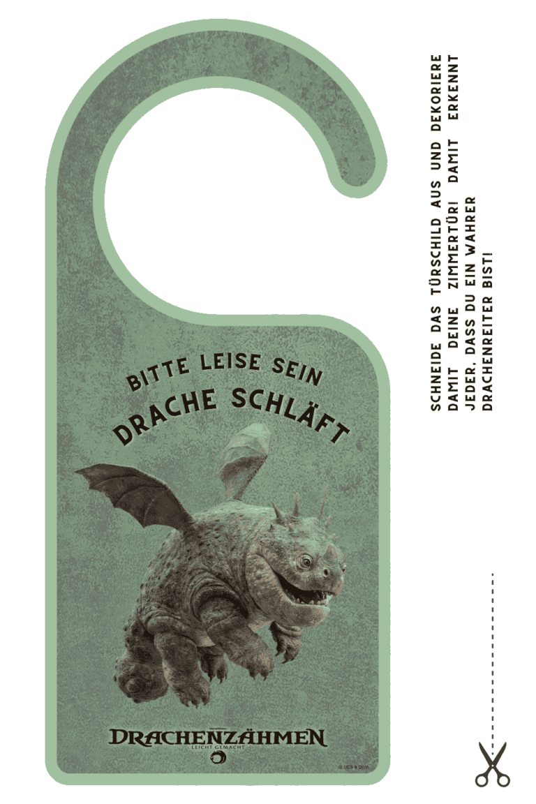 Bastelidee zum Ausdrucken und Ausschneiden, Türschild