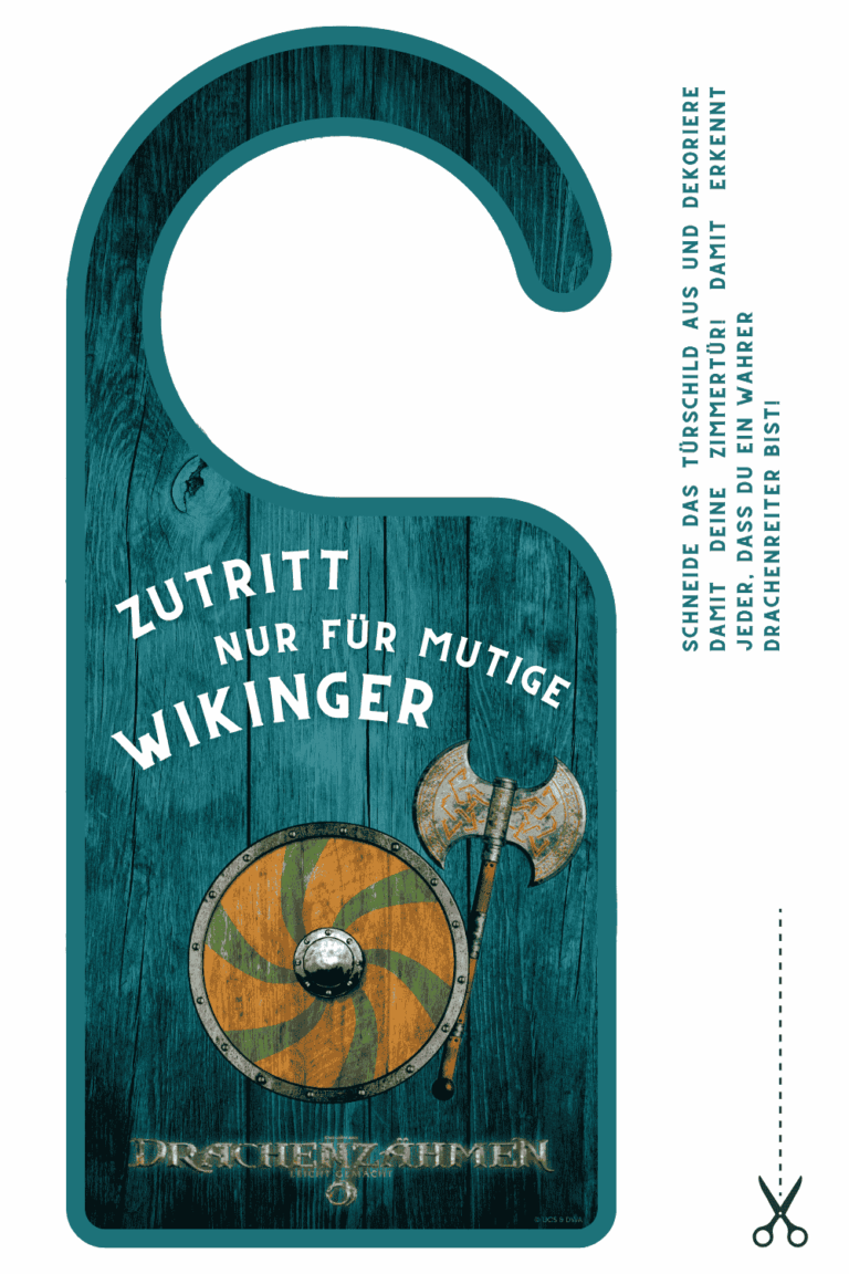 Bastelidee zum Ausdrucken und Ausschneiden, Türschild