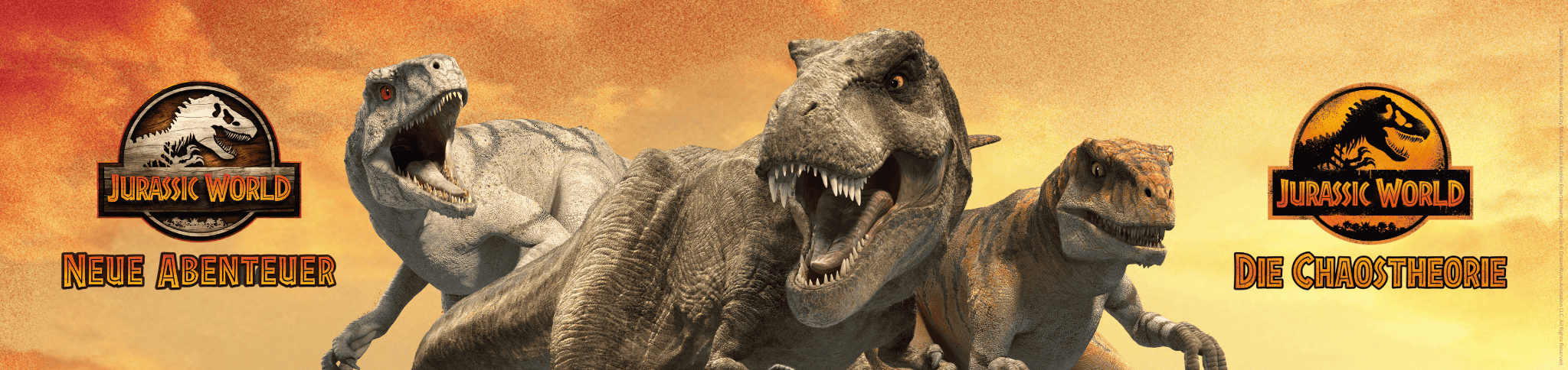 Jurassic World Neue Abenteuer und Jurassic World Chaostheorie Hörspiele Banner