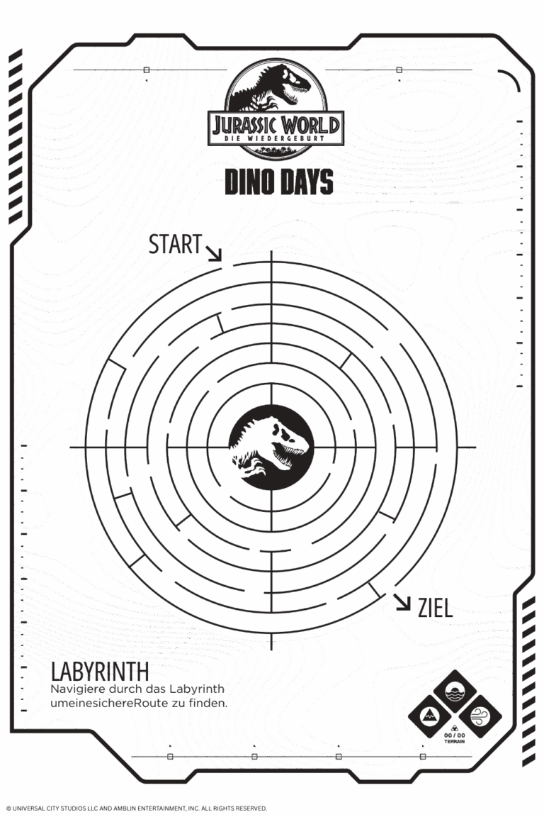 Labyrinth zu den Dino Days von Jurassic World: Die Wiedergeburt