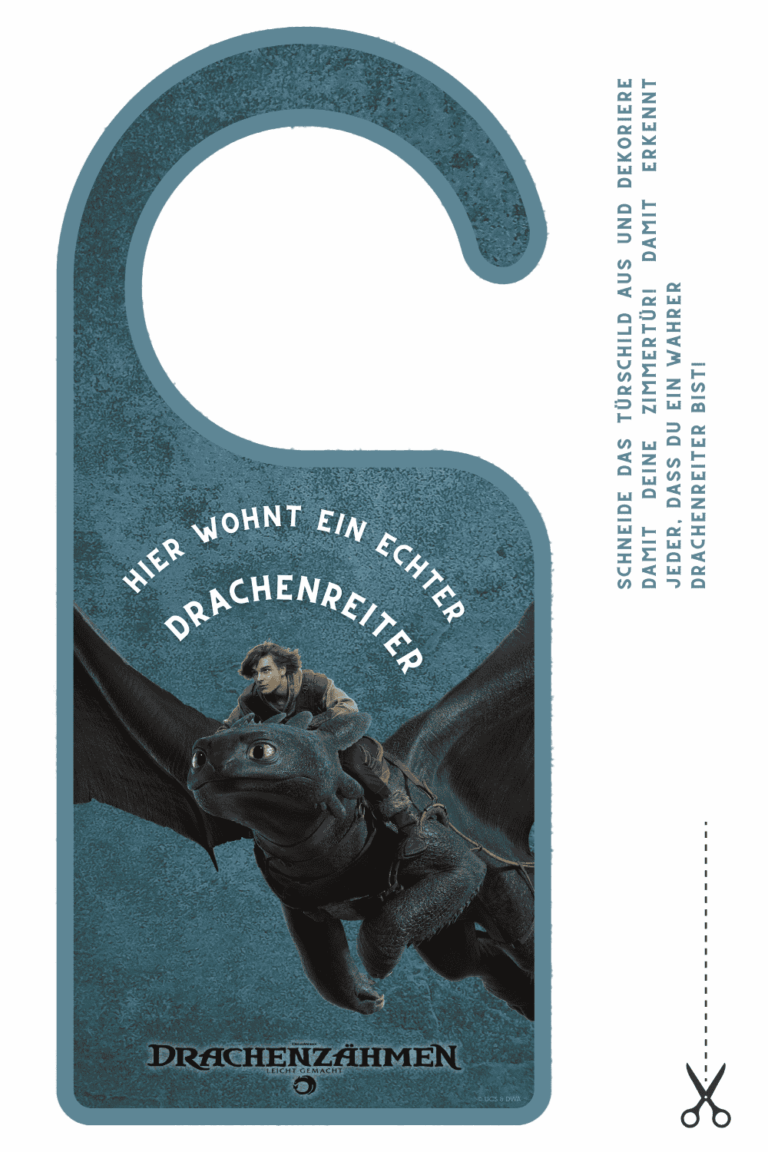 Bastelidee zum Ausdrucken und Ausschneiden, Türschild